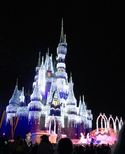 Frozen Cinderella's Castle at Magic Kingdom